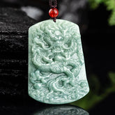 Real Jadeite Dragon Plaque Pendant Necklace – Men’s Jewelry BMjade