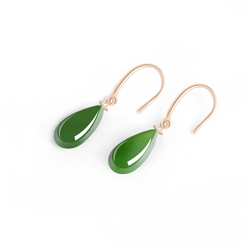 Natural Burmese Jadeite Teardrop Drop Earrings – Real Jade Jewelry BMjade