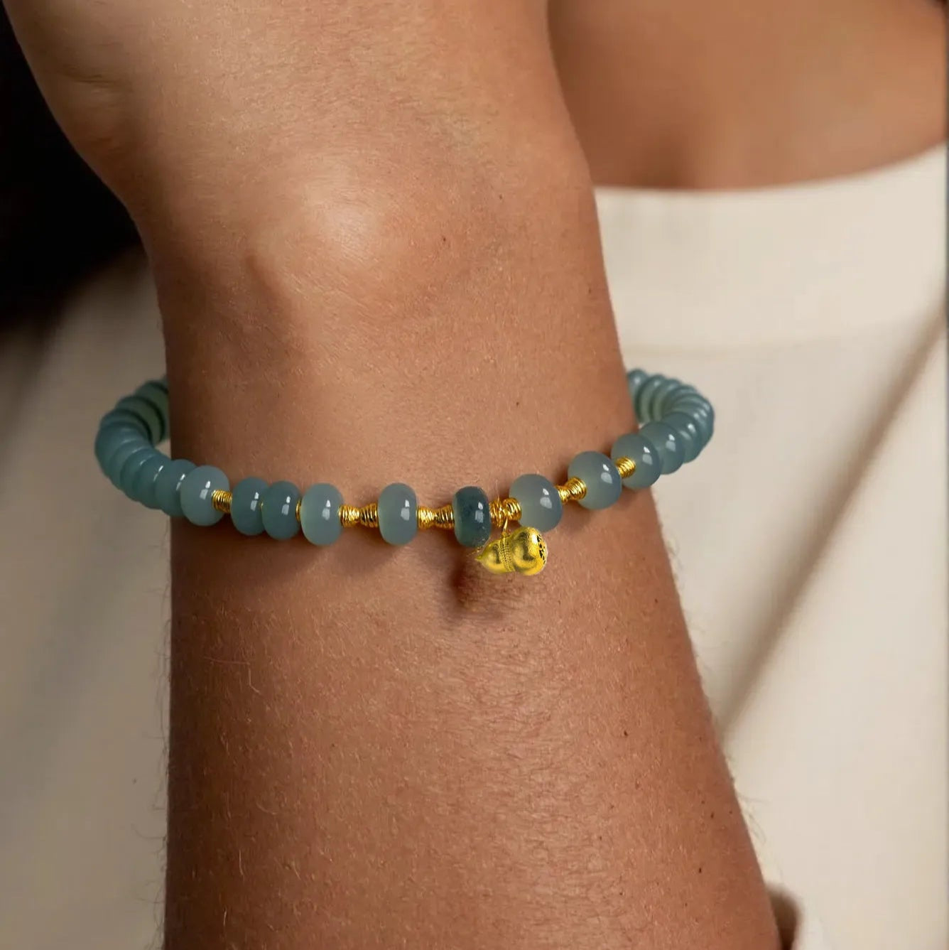 Natural Jade Abacus Bead Bracelet for Women, S925 Silver Jadeite Jewelry jade BMjade
