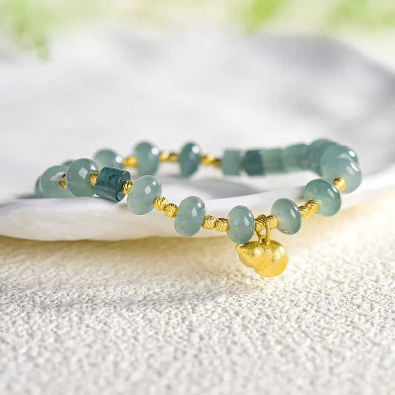 Natural Jade Abacus Bead Bracelet for Women, S925 Silver Jadeite Jewelry jade BMjade