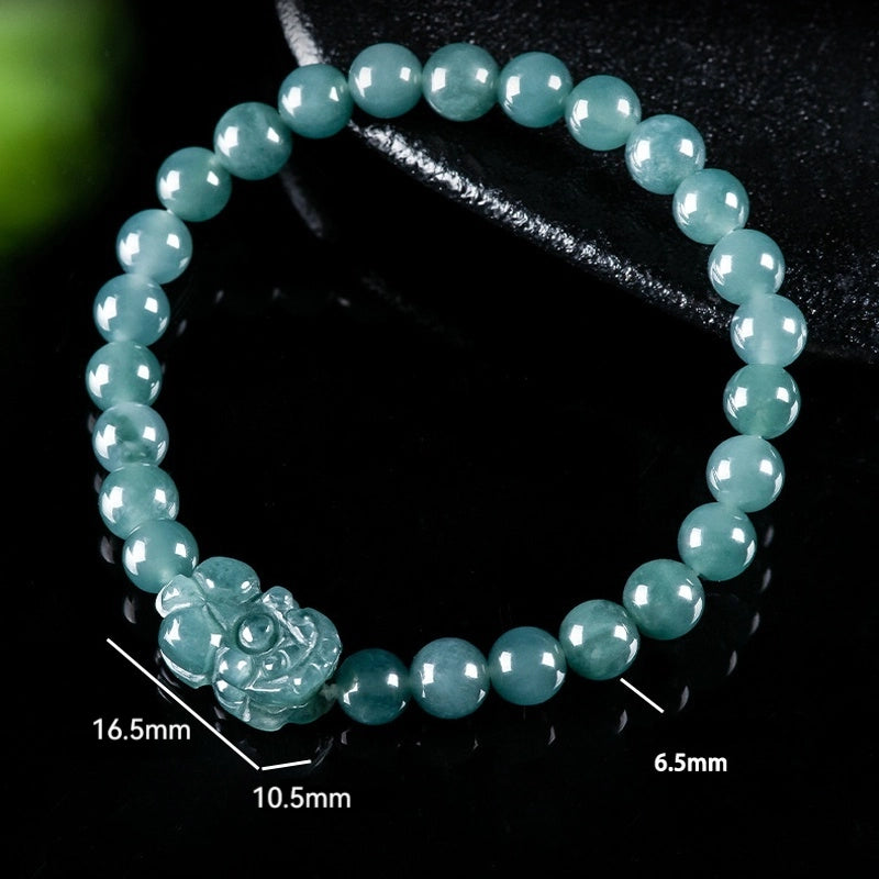 Natural Blue Jade Pixiu Feng Shui Beaded Bracelet for Good Luck jade BMjade