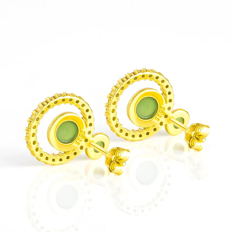 Women’s S925 Burmese Jade Stud Earrings – Natural Jade Jewelry jade BMjade