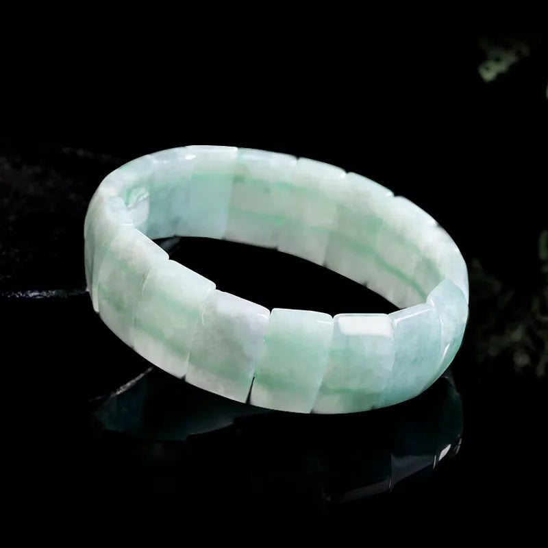 Natural Burmese Jade Fortune Plaque Bracelet for Women jade BMjade