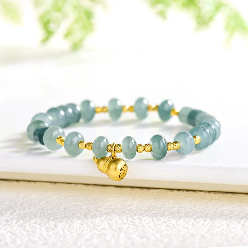 Natural Jade Abacus Bead Bracelet for Women, S925 Silver Jadeite Jewelry jade BMjade