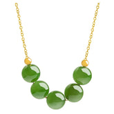 Green Jade 8mm Beaded Pendant Collar Necklace – S925 Silver, Natural Jade jade BMjade
