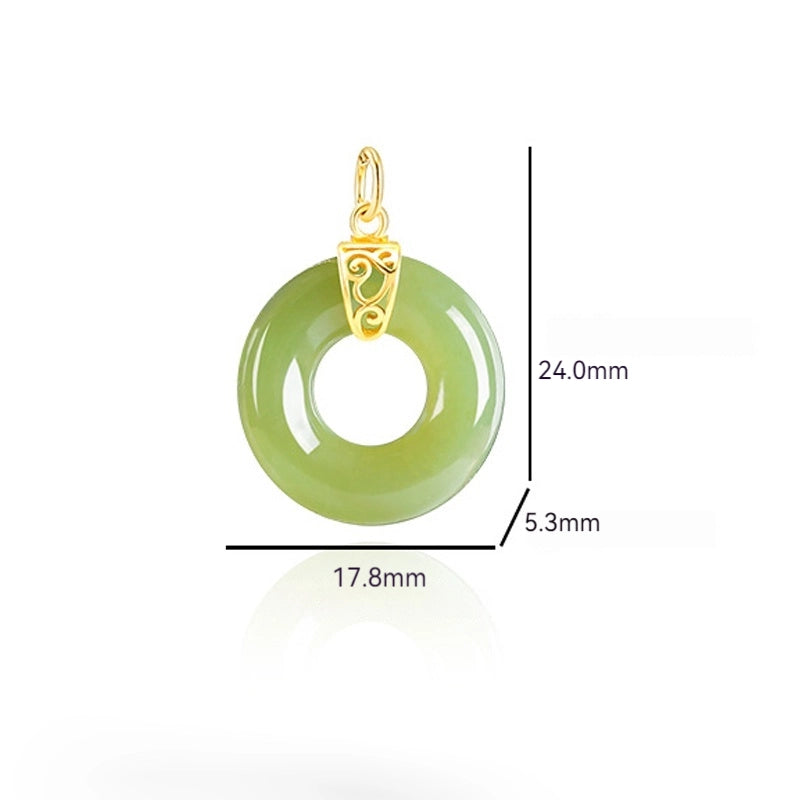 Lucky Burmese Jade Ping An Kou Necklace – 46cm S925 Silver Jewelry jade BMjade