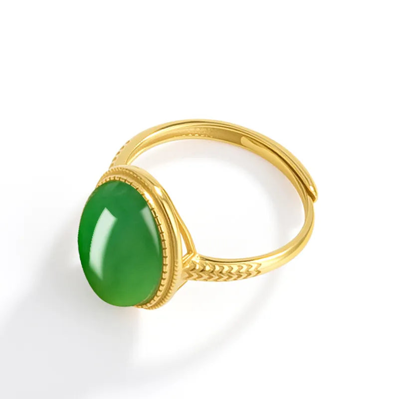 S925 Silver Natural Jade Adjustable Ring – Women’s Jewelry jade BMjade