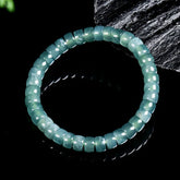 Natural Blue Jadeite Barrel Bead Stretch Bracelet for Women jade BMjade