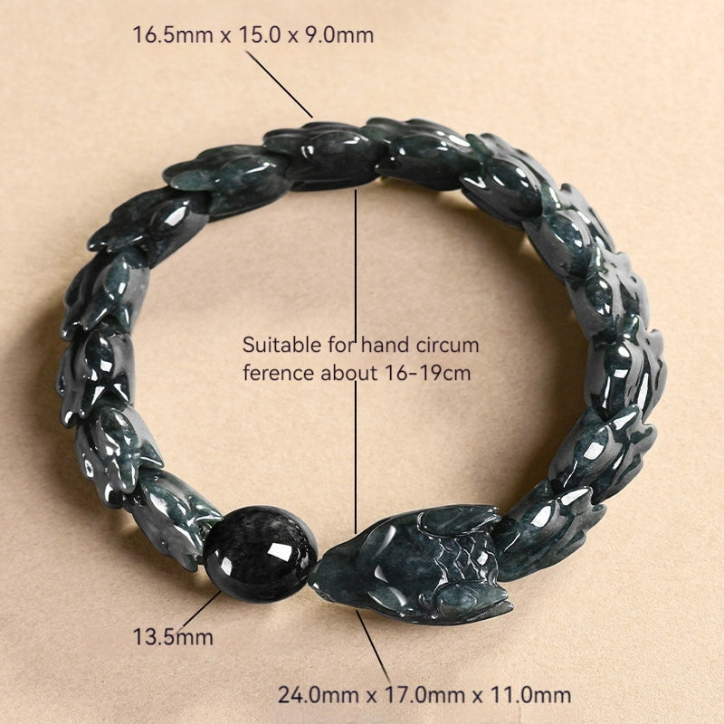 Natural Burmese Black Chicken Jade Dragon Bone Bracelet for Men jade BMjade