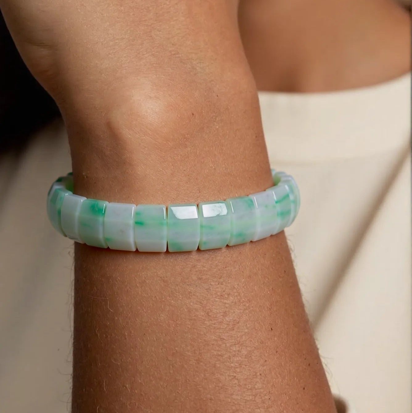Natural Burmese Jade Fortune Plaque Bracelet for Women jade BMjade