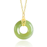 Lucky Burmese Jade Ping An Kou Necklace – 46cm S925 Silver Jewelry jade BMjade