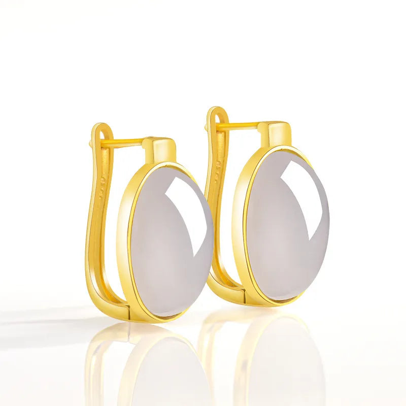 Real Hetian Jade Smoky Purple Huggie Earrings – S925 Silver Jewelry jade BMjade