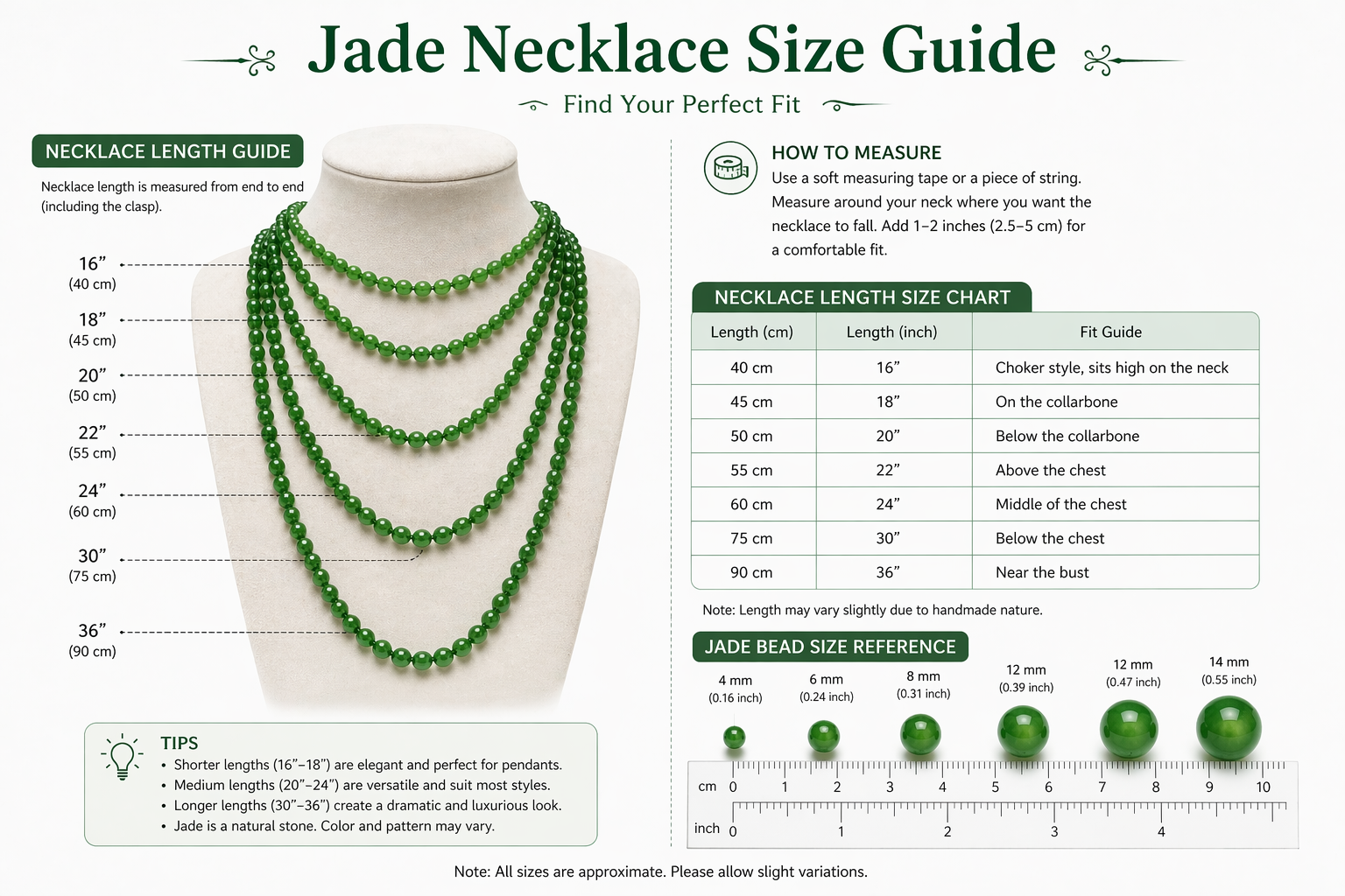 Jade Necklace Size Guide: How to Choose the Right Length