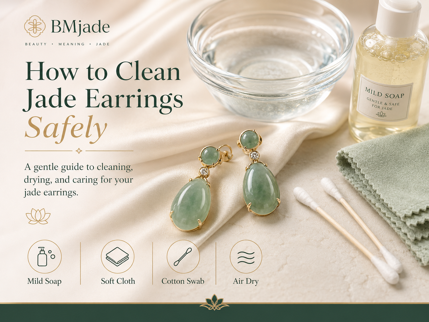 How to Clean Jade Earrings Safely: The Stone, the Post, and the Pair