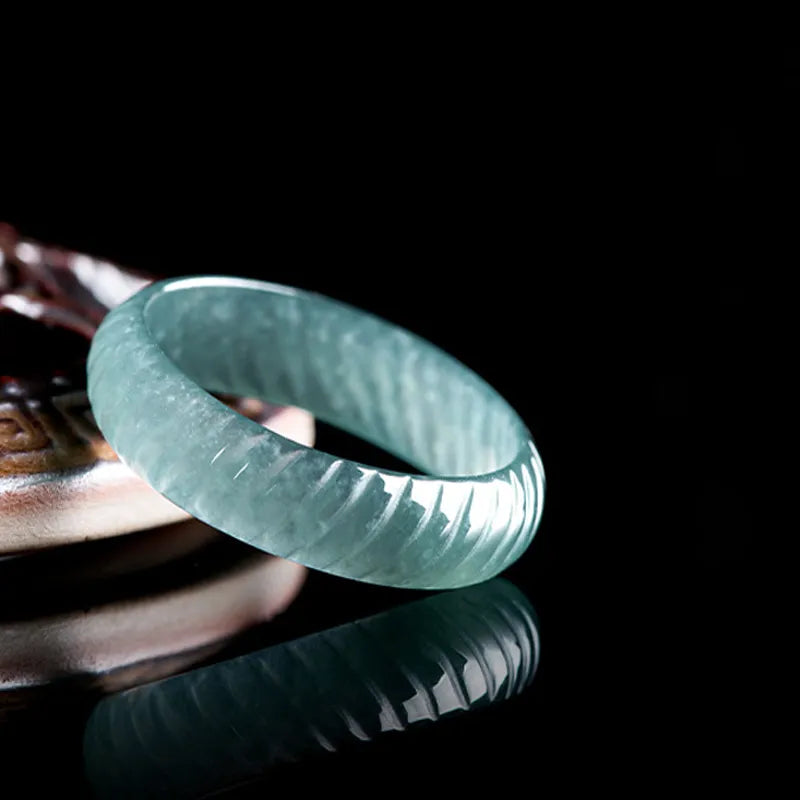 Natural Blue Jadeite Dragon Scale Ring – Hand-Carved Jade Jewelry jade BMjade