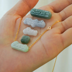 Custom Jade Pendant Necklace – Personalized Engraved Jade Amulet BMjade