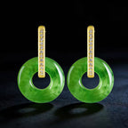 Real Burmese Green Jade Donut Drop Earrings – Natural Jade Jewelry
