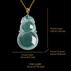 Jadeite Blue Gourd Pendant Necklace for Women – 18K Gold, Natural Jade