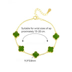 Natural Burmese Green Jade Four-Leaf Clover Bracelet, S925 Silver Jewelry jade BMjade