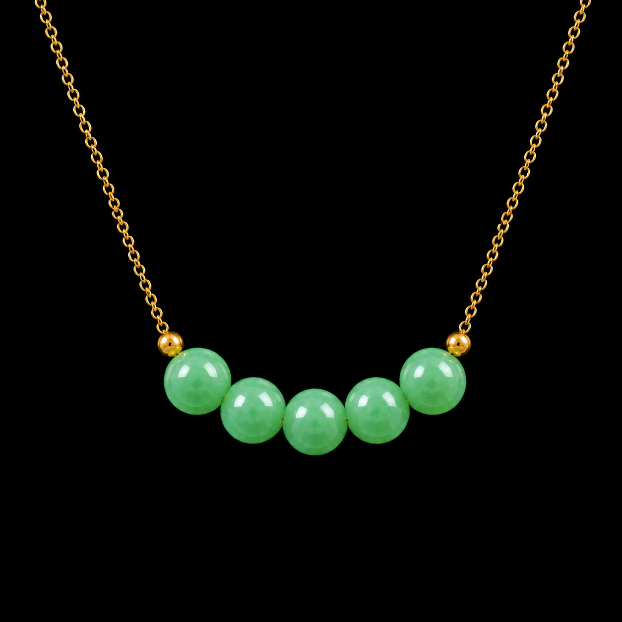 Green Jadeite Beaded Necklace for Women