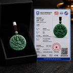 Green Jadeite Thousand-Hand Guanyin Pendant Necklace for Men