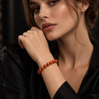 Natural Orange Red Jade Bead Bracelet – 8mm & 10mm