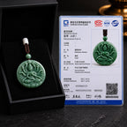 Real Hand-Carved Jadeite Thousand-Hand Guanyin Pendant Necklace – Men’s Jewelry