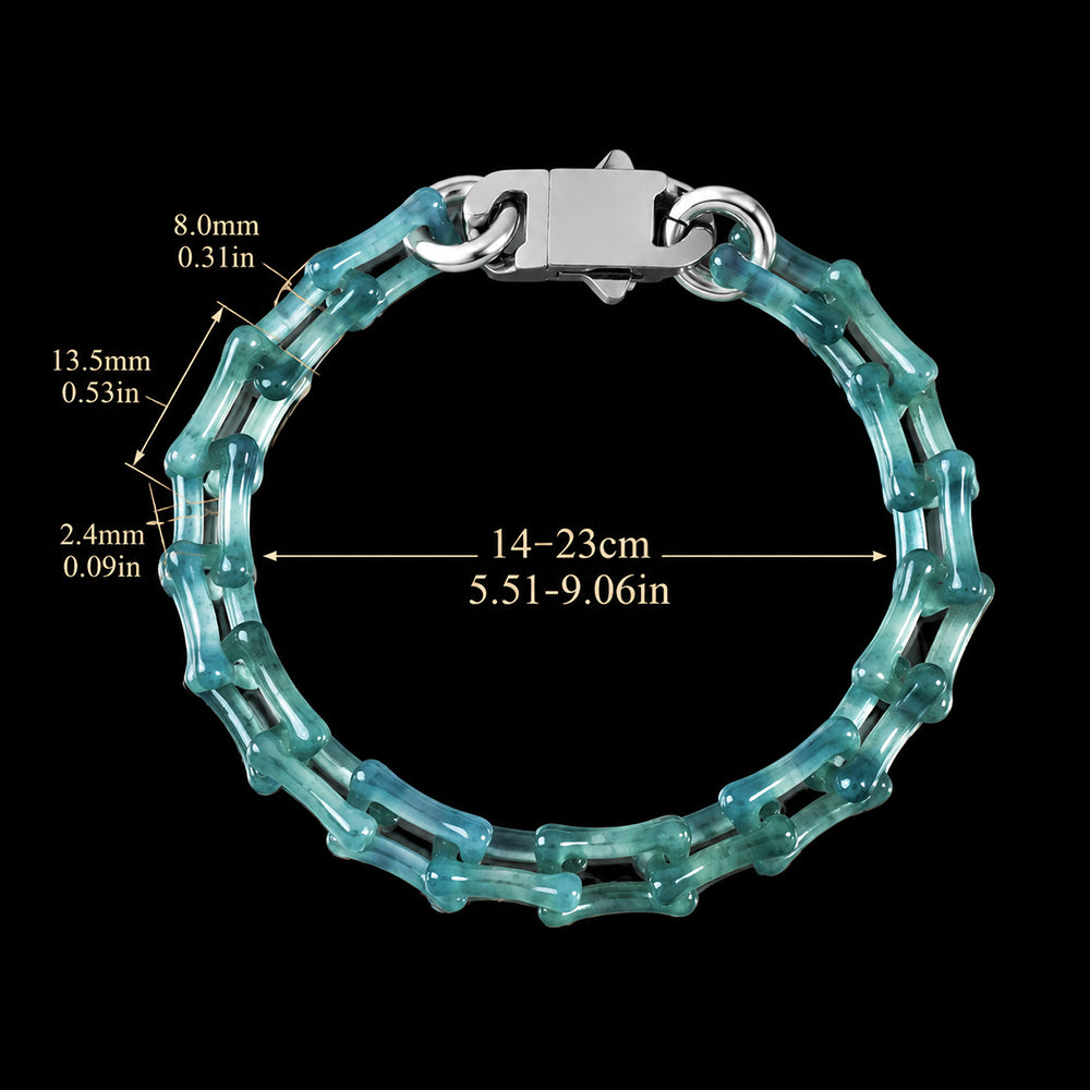Schlangenglieder-Armband aus blauem Jadeit