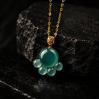 Real Blue Jadeite Cat Paw Pendant Necklace – 925 Silver Chain 45CM, 18K Gold Clasp