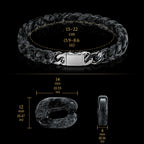 Natural Black Jadeite Cuban Link Bracelet Luxury Jade Chain for Men