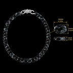 Natural Black-Gray Jadeite Cuban Link Necklace