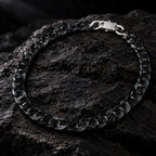 Natural Black-Gray Jadeite Cuban Link Necklace