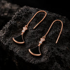Natural Black Jadeite Threader Earrings in S925 Sterling Silver
