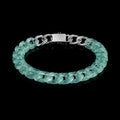 Blue Green Jadeite Cuban Link Bracelet, Unisex