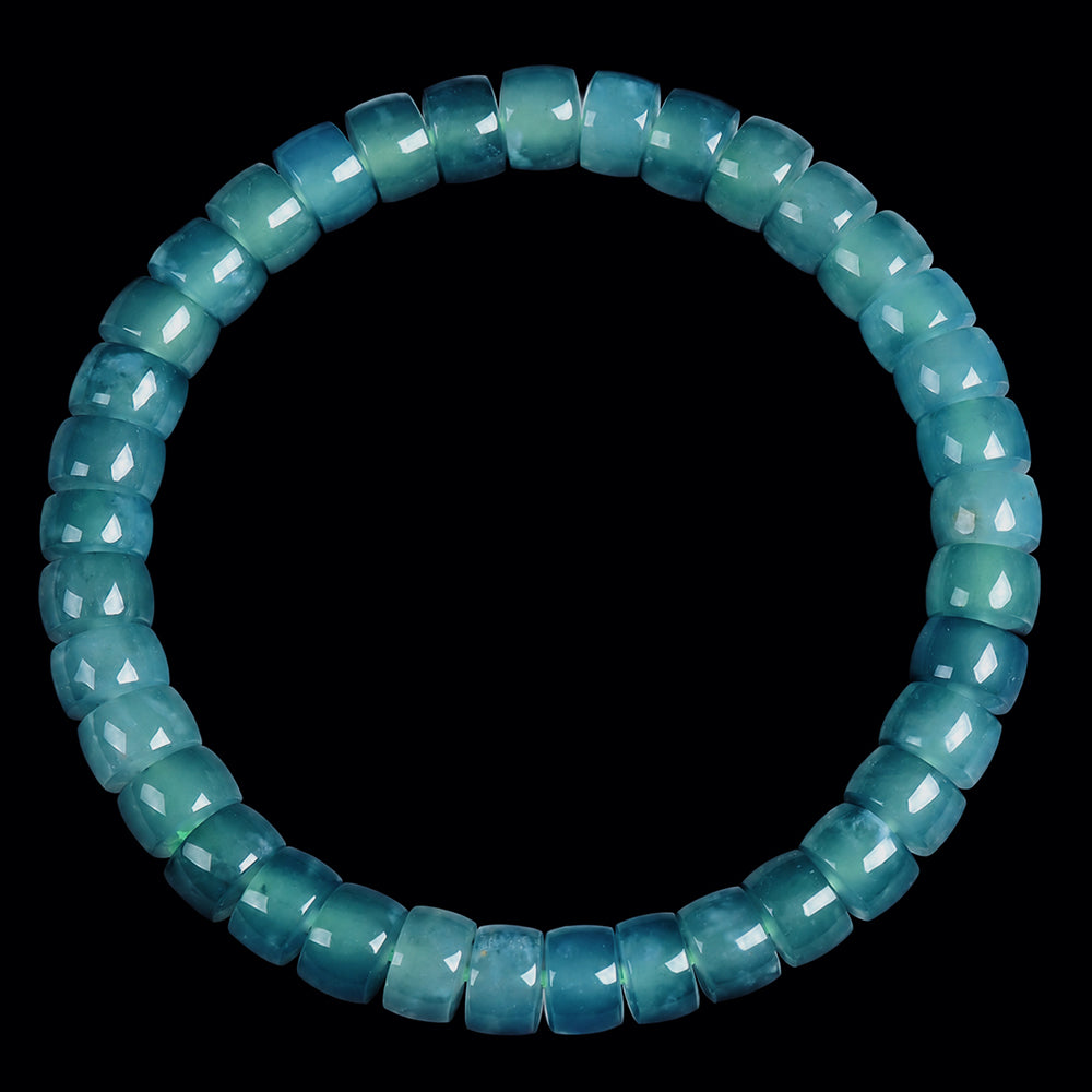 Blue Green Jade Abacus Bead Bracelet