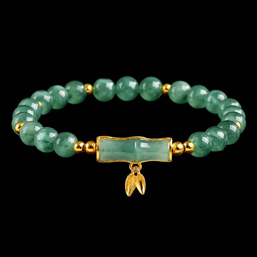 Blue Green Jade Bamboo Bracelet