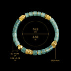 Unisex Blue Green Jadeite Bracelet with Gold Accents
