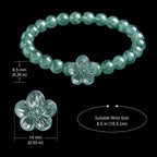 Blue-Green Jadeite Flower Bead Bracelet for Women