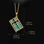 Natural Blue-Green Jadeite Abacus Pendant Necklace