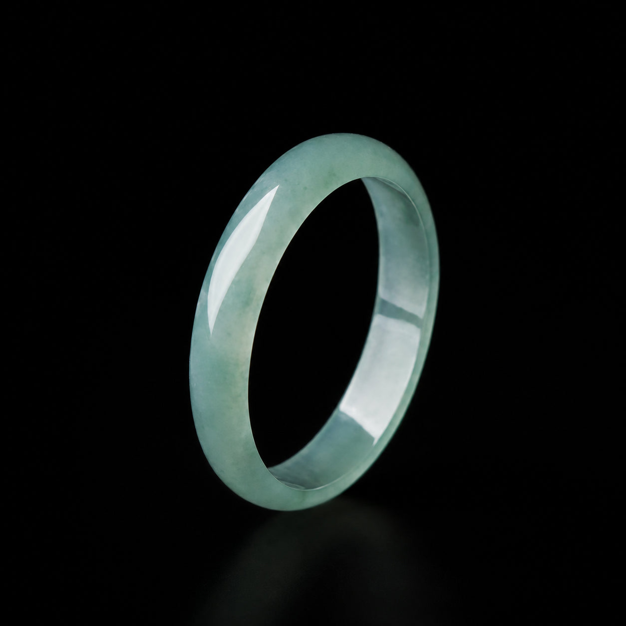 Blue Green Jadeite Band Ring for Women