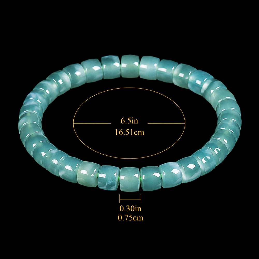 Blue Green Jade Abacus Bead Bracelet