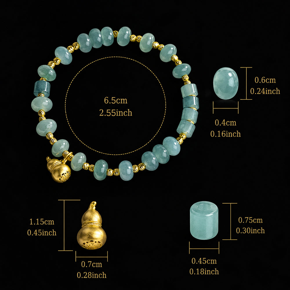 Blue Green Jade Hulu Abacus Bead Bracelet