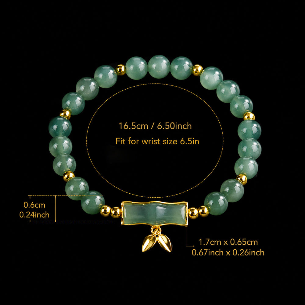 Blue Green Jade Bamboo Bracelet