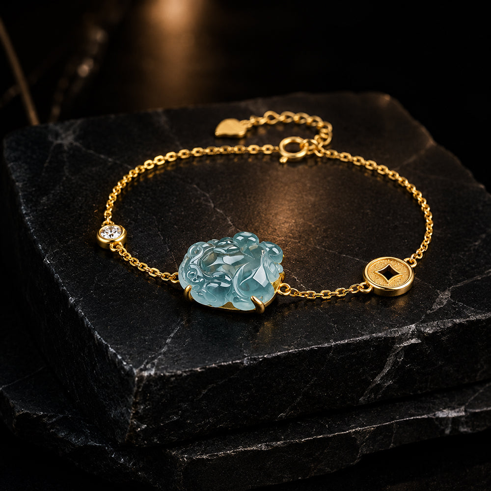 Blue Jadeite Pixiu Bracelet for Women