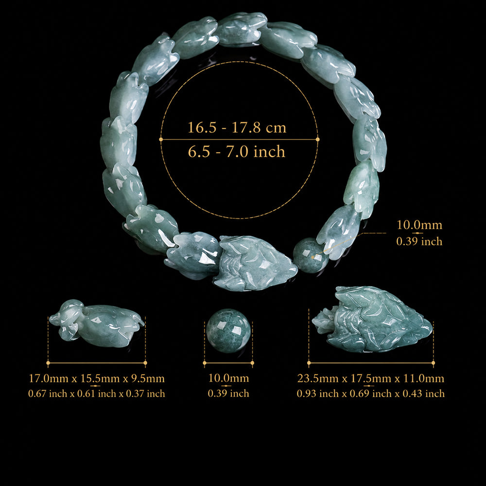 Natural Blue Jadeite Dragon Bone Bracelet for Men