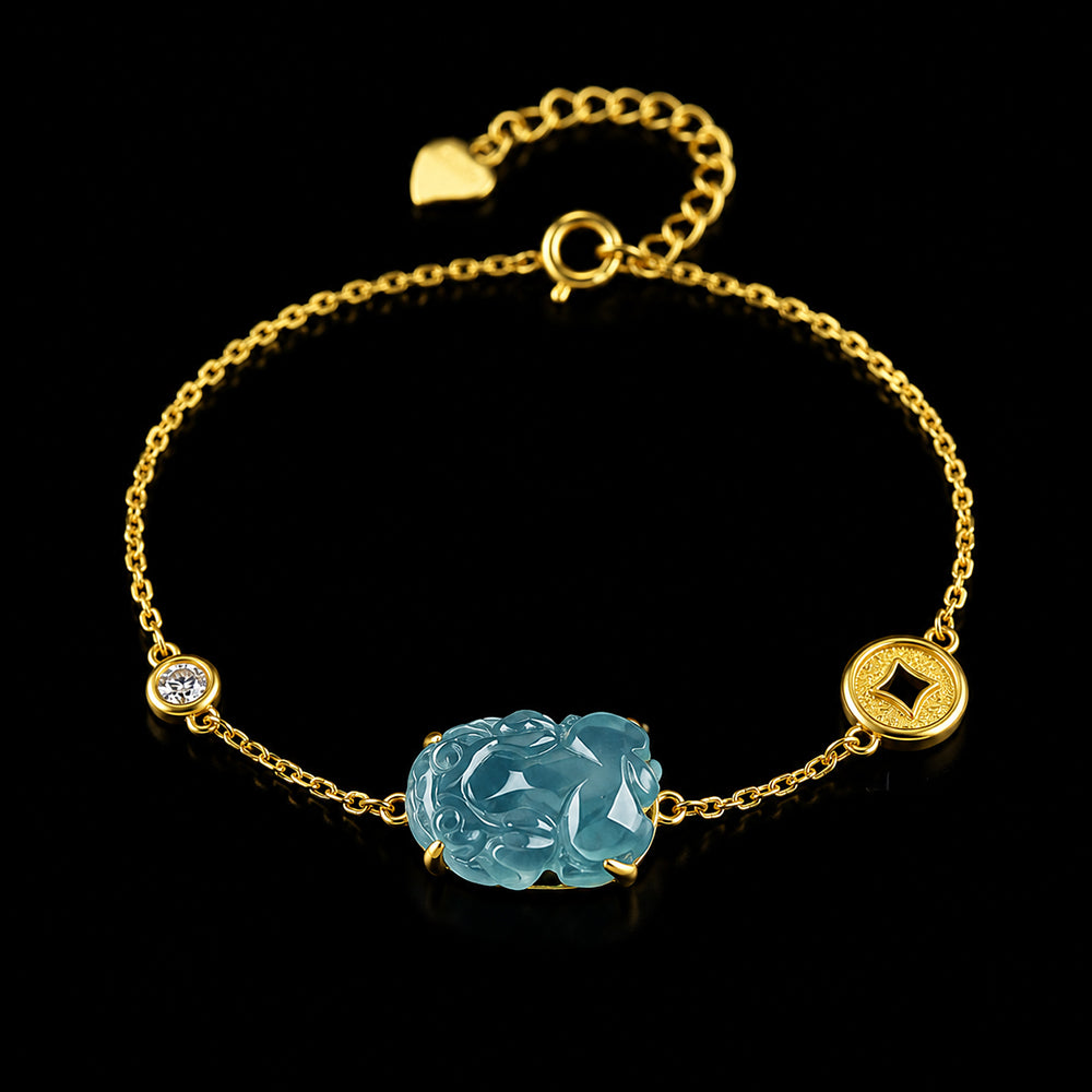 Blue Jadeite Pixiu Bracelet for Women