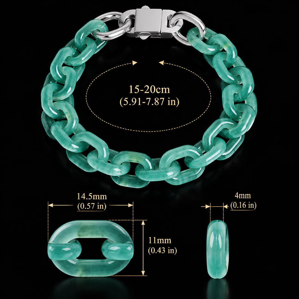 Pulsera cubana de jadeíta azul con motivo de cruz