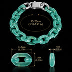 Pulsera cubana de jadeíta azul con motivo de cruz