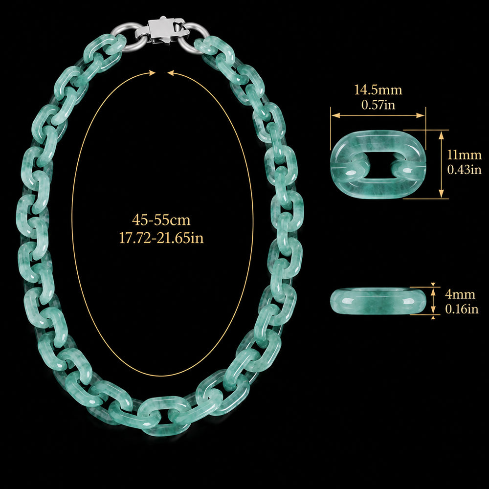 Natural Blue Jadeite Cross Cuban Link Necklace