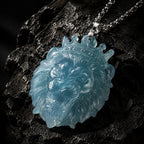 Natural Blue Jadeite Lion King Pendant Necklace